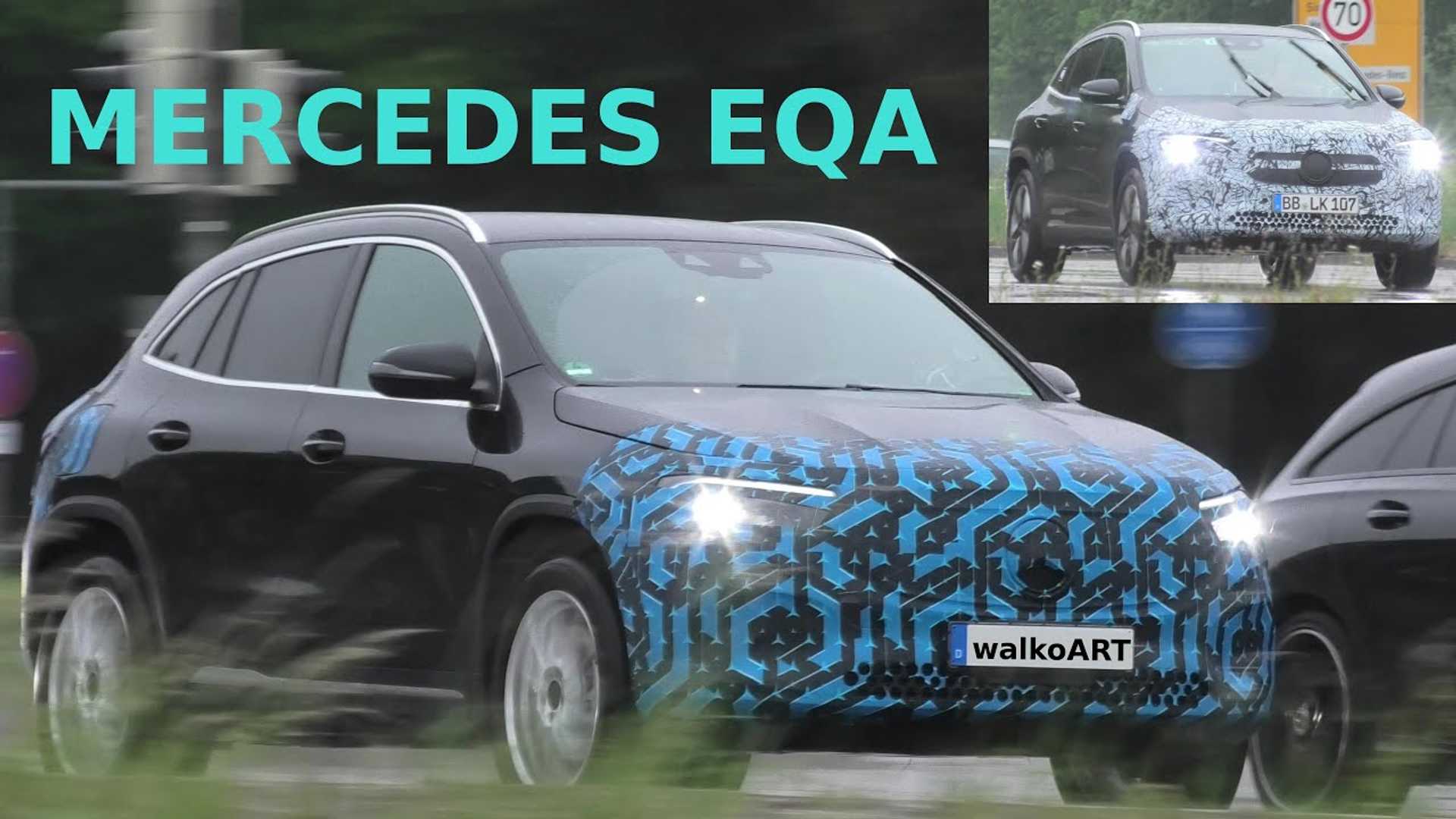 Испытательный автомобиль Mercedes-Benz EQA обнаружен в движении