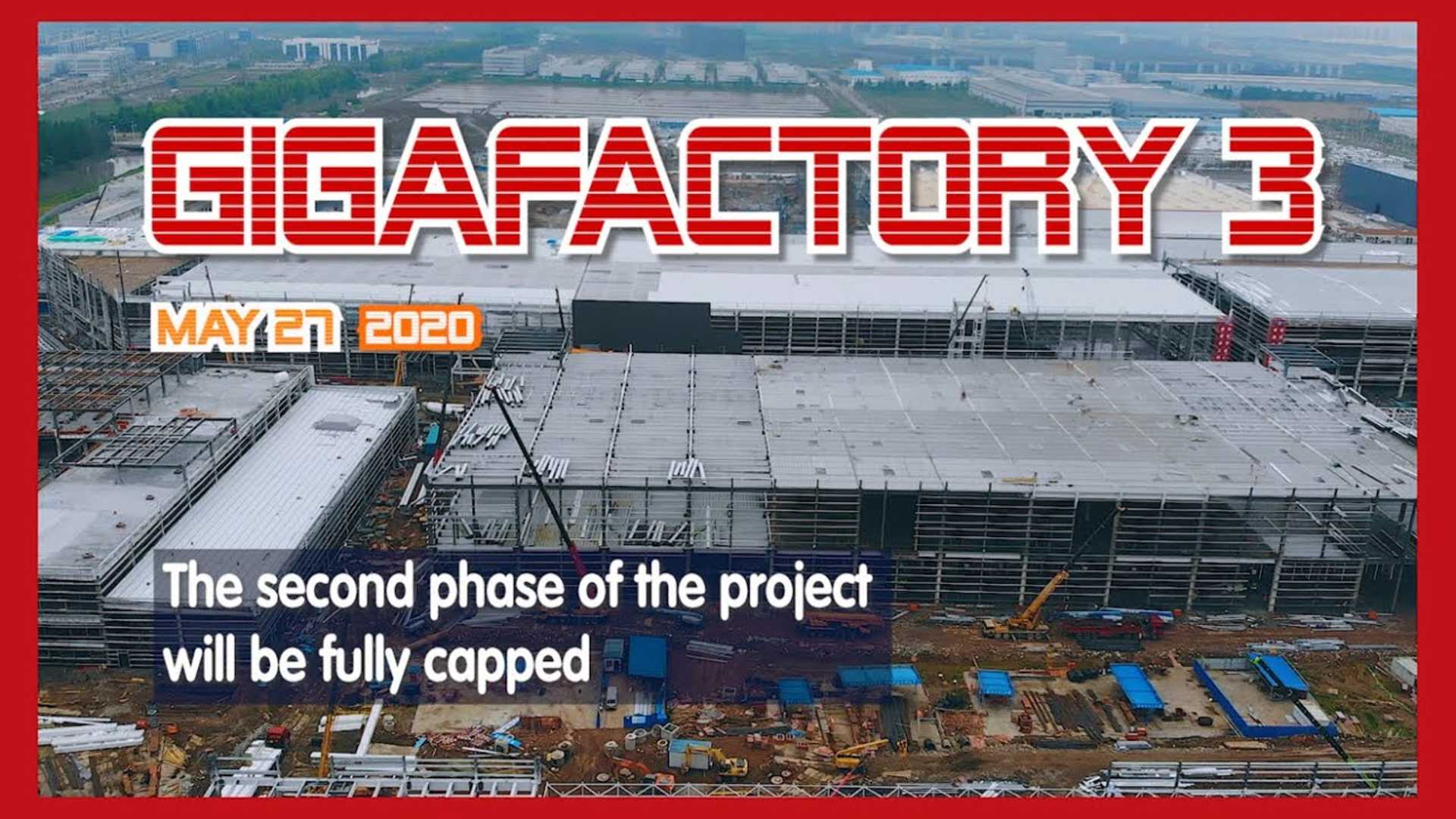 Тесла Гига Шанхай Строительство Строительство 27 мая 2020 года: видео