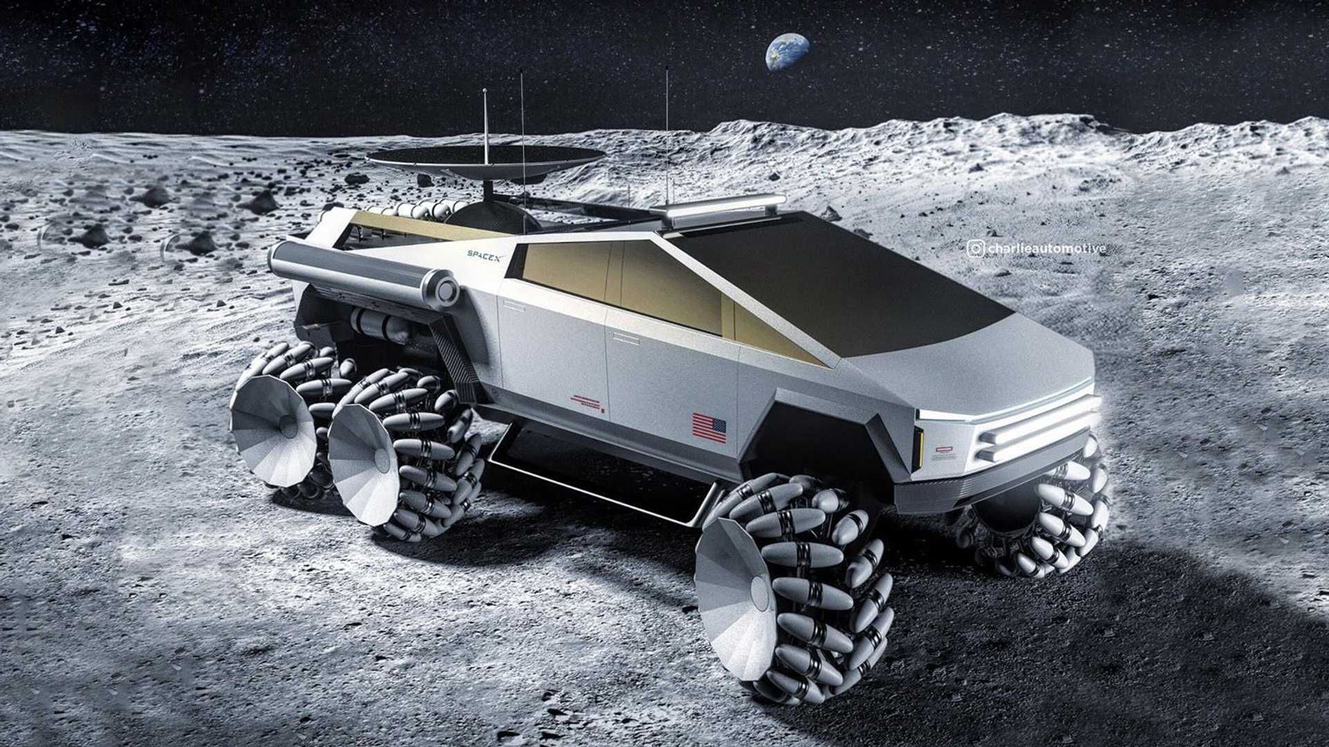 Этот Tesla Cybertruck Moon Rover Six-Wheeler не в этом мире
