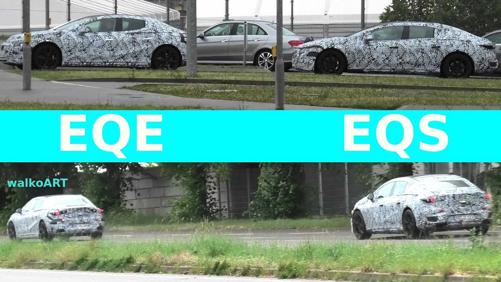 Сравнение EQE и EQS Mercedes-Benz: шпионские снимки
