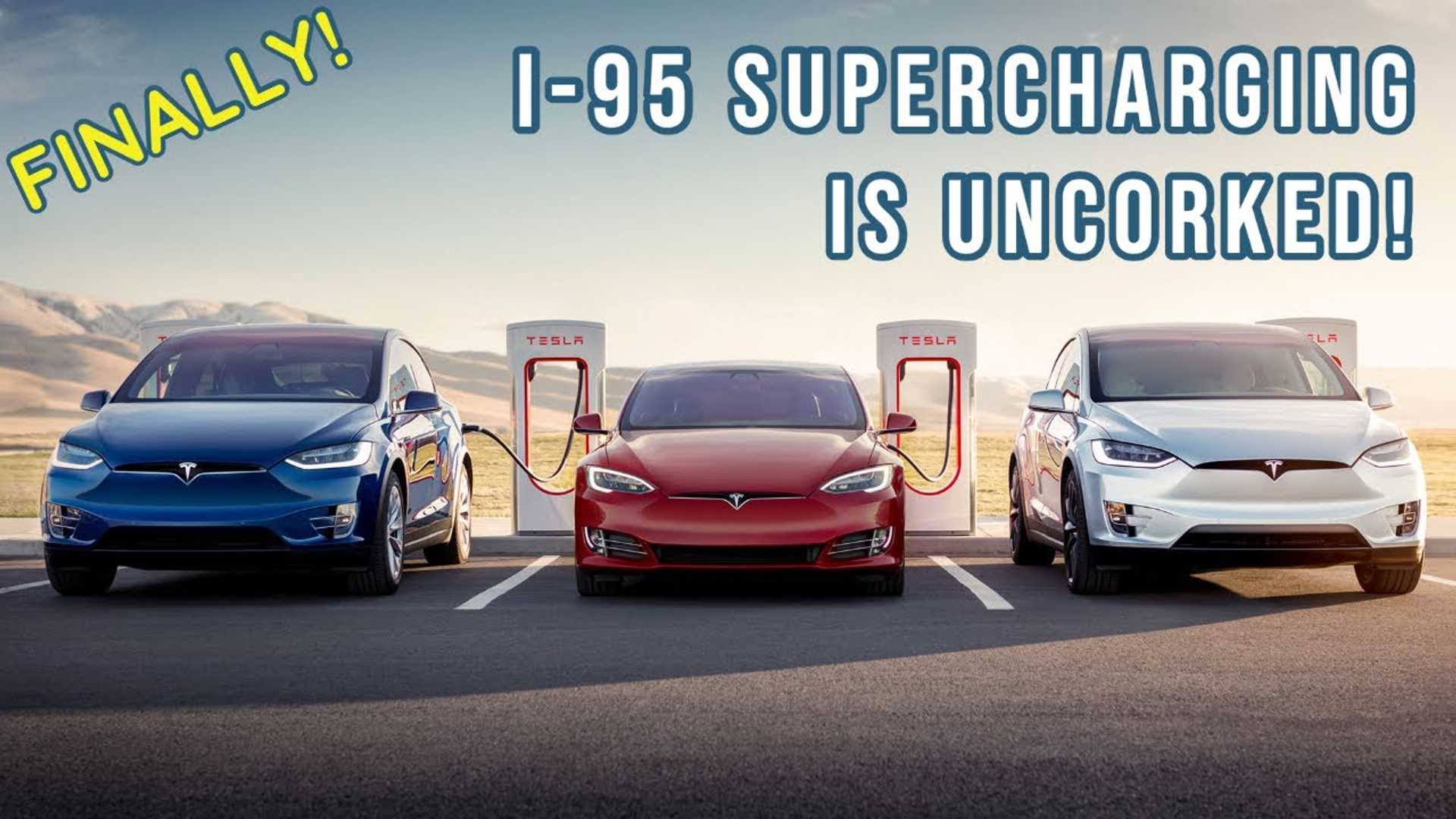 Новый нагнетатель Tesla V3 открывает южное путешествие I-95