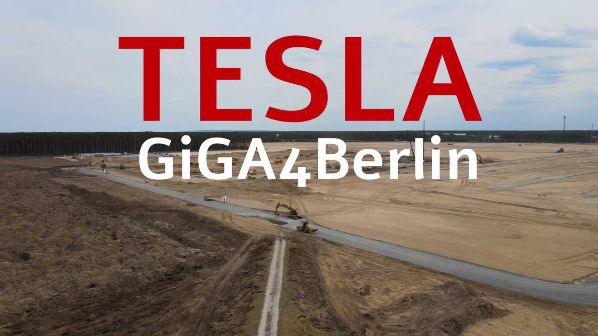 Tesla Gigafactory 4 Ход строительства: первые бетонные прямоугольники