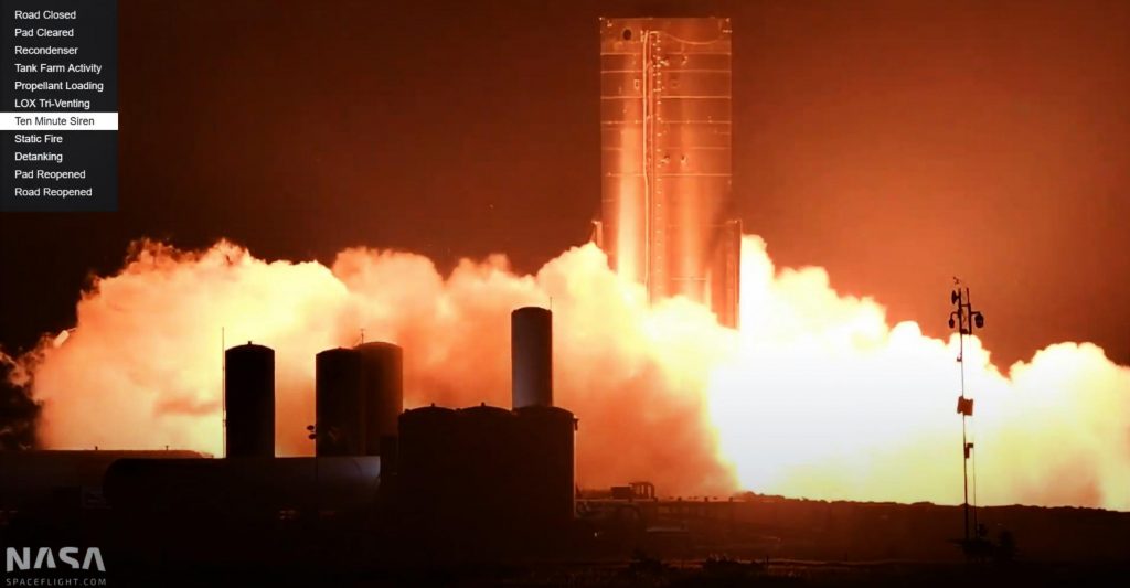 SpaceX Starship запускает три двигателя Raptor в преддверии высотного полета