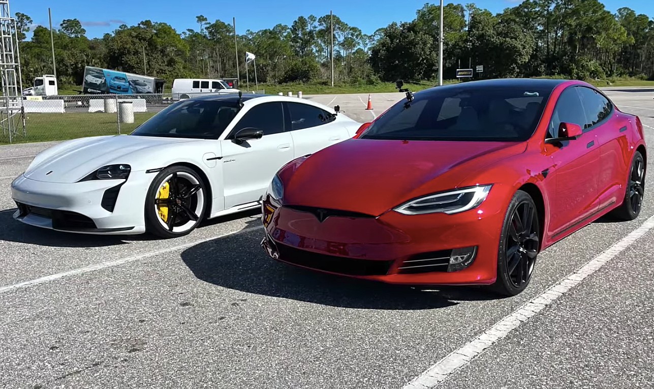 Tesla Model S склоняется перед Porsche Taycan Turbo S в самой честной гонке на сопротивление