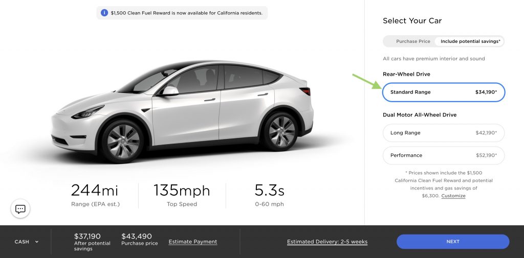 Комплектация Tesla Model Y Standard Range, теперь доступна семиместная версия