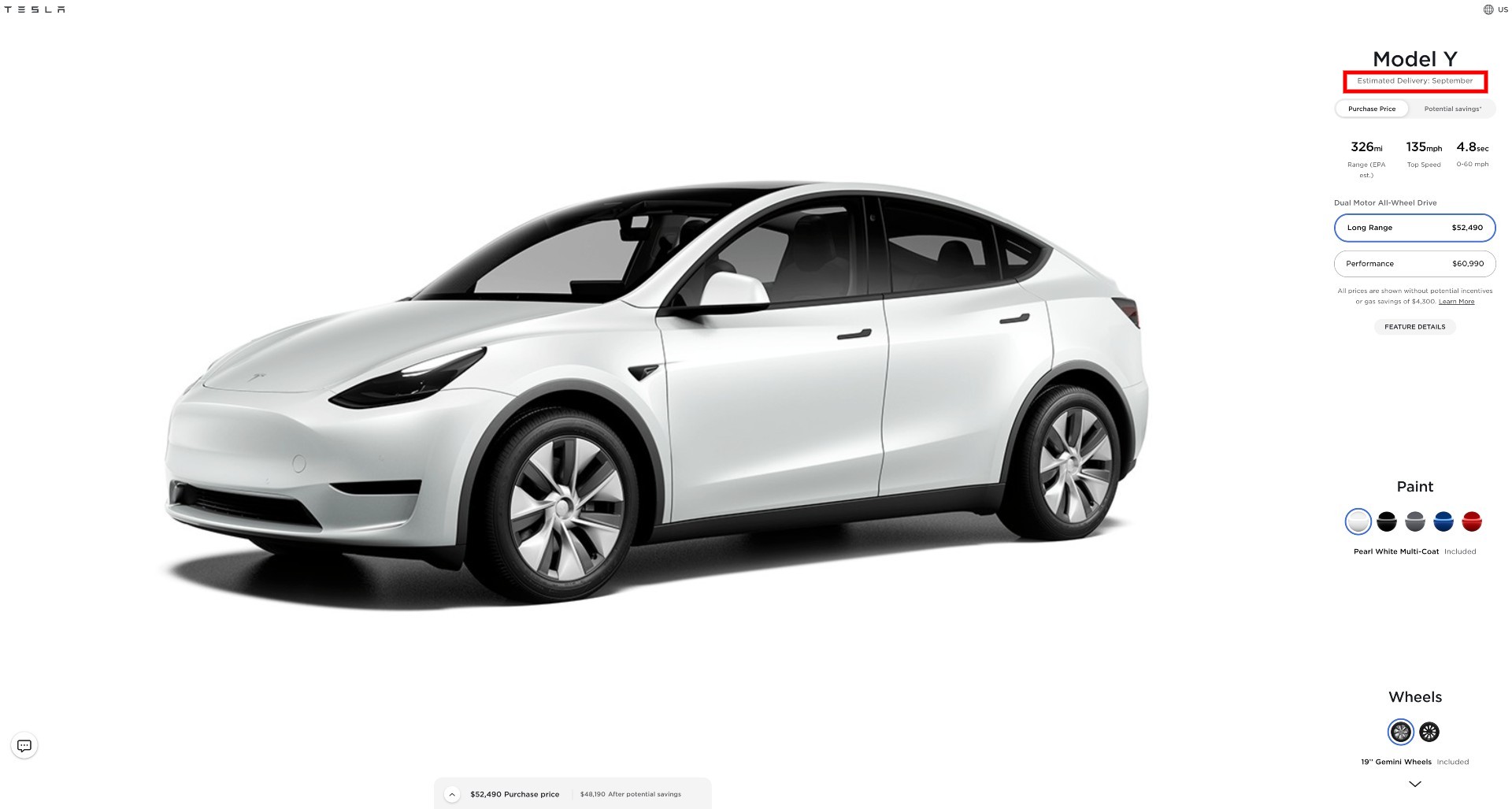 Спрос на Tesla Model Y стремительно растет, вариант Long Range почти распродан в третьем квартале