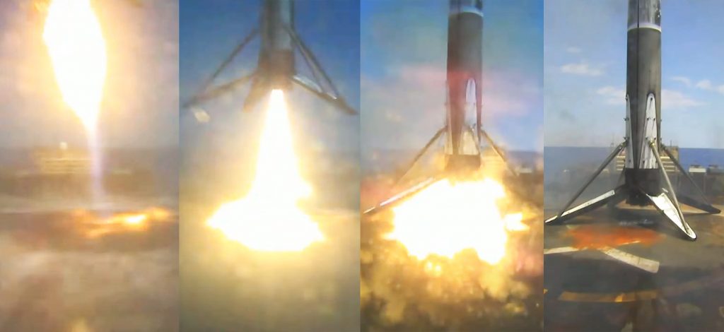 Стильные посадки ракетных клюшек SpaceX после вехи повторного использования в военных целях