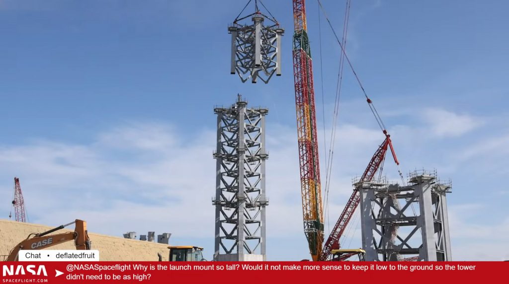 Стартовая башня SpaceX Starship выросла более чем на половину своей высоты