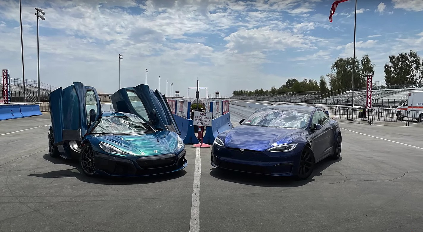 Tesla Model S Plaid и Римак Невера соревнуются в самой быстрой гонке серийных автомобилей в мире