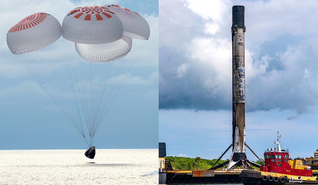 SpaceX Inspiration4 Dragon и ракета-носитель Falcon 9 возвращаются в порт после безупречной миссии