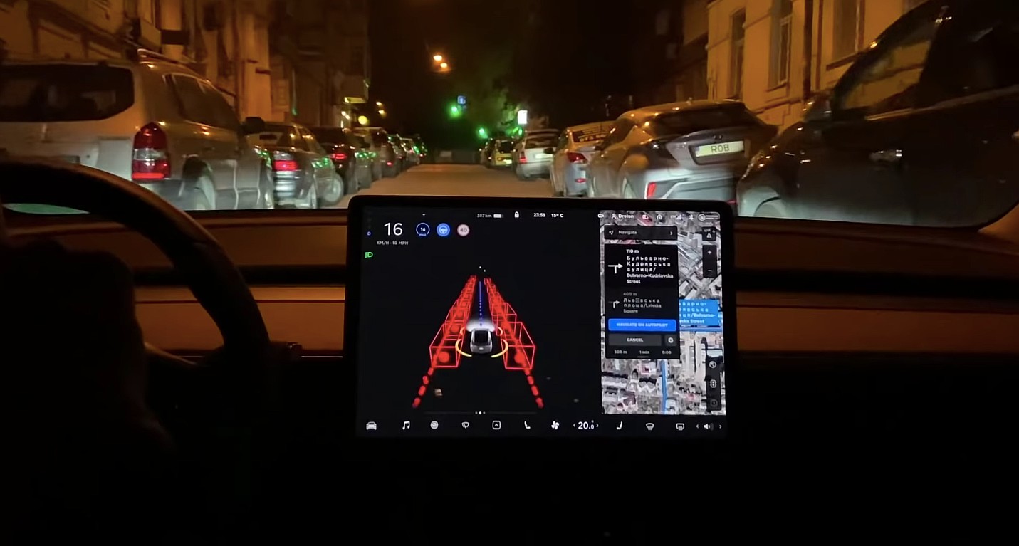 Взломанная украинская демоверсия Tesla FSD Beta подтверждает видение Илона Маска об автопилоте