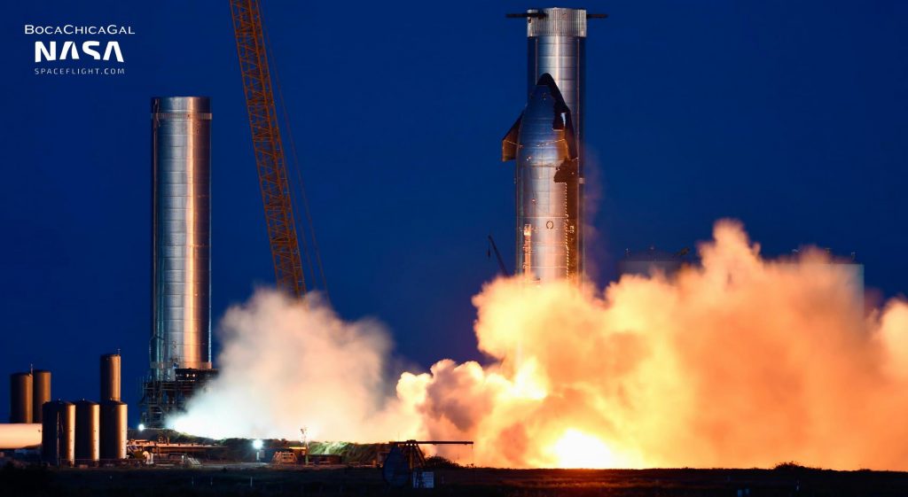 SpaceX Starship запускает двигатель Raptor Vacuum дважды за час