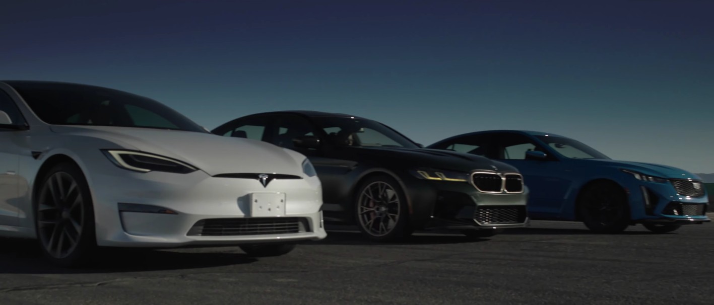 Tesla Model S Plaid присоединяется к Cadillac CTS-V Blackwing в лебединой песне с двигателем внутреннего сгорания