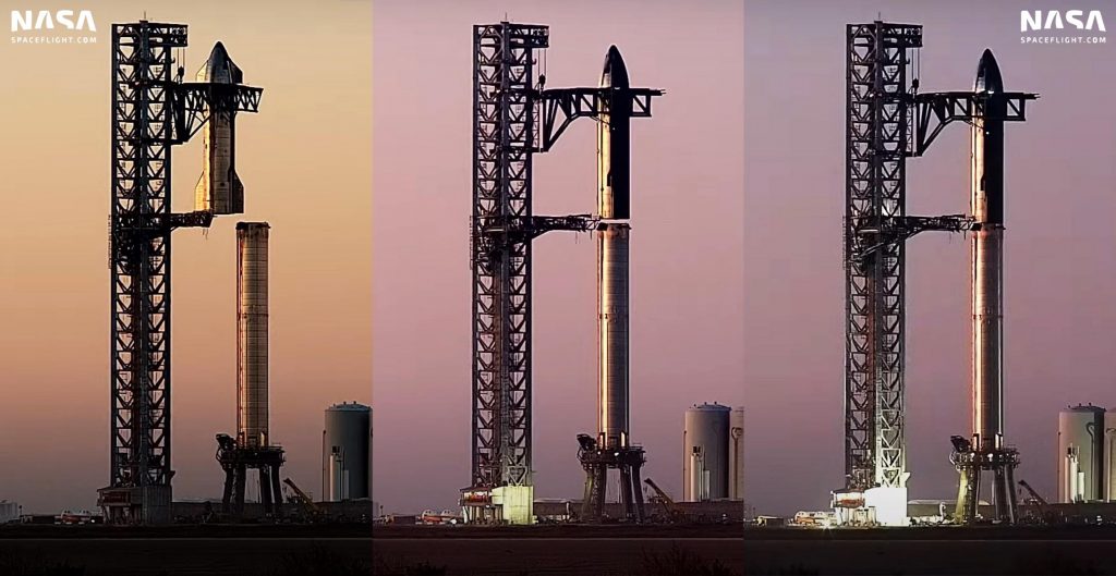 SpaceX быстро объединяет Starship и Super Heavy с Mechazilla