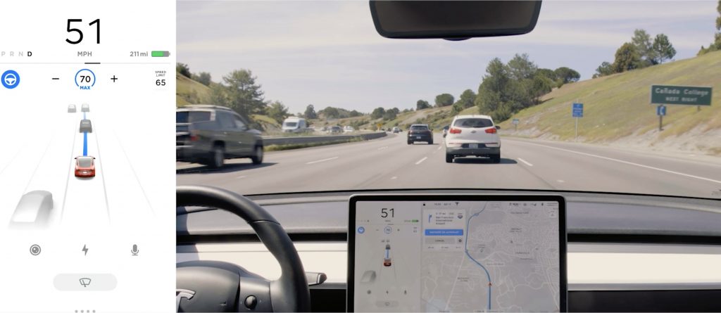 Максимальная скорость Tesla Vision для Autosteer увеличена до 85 миль в час.