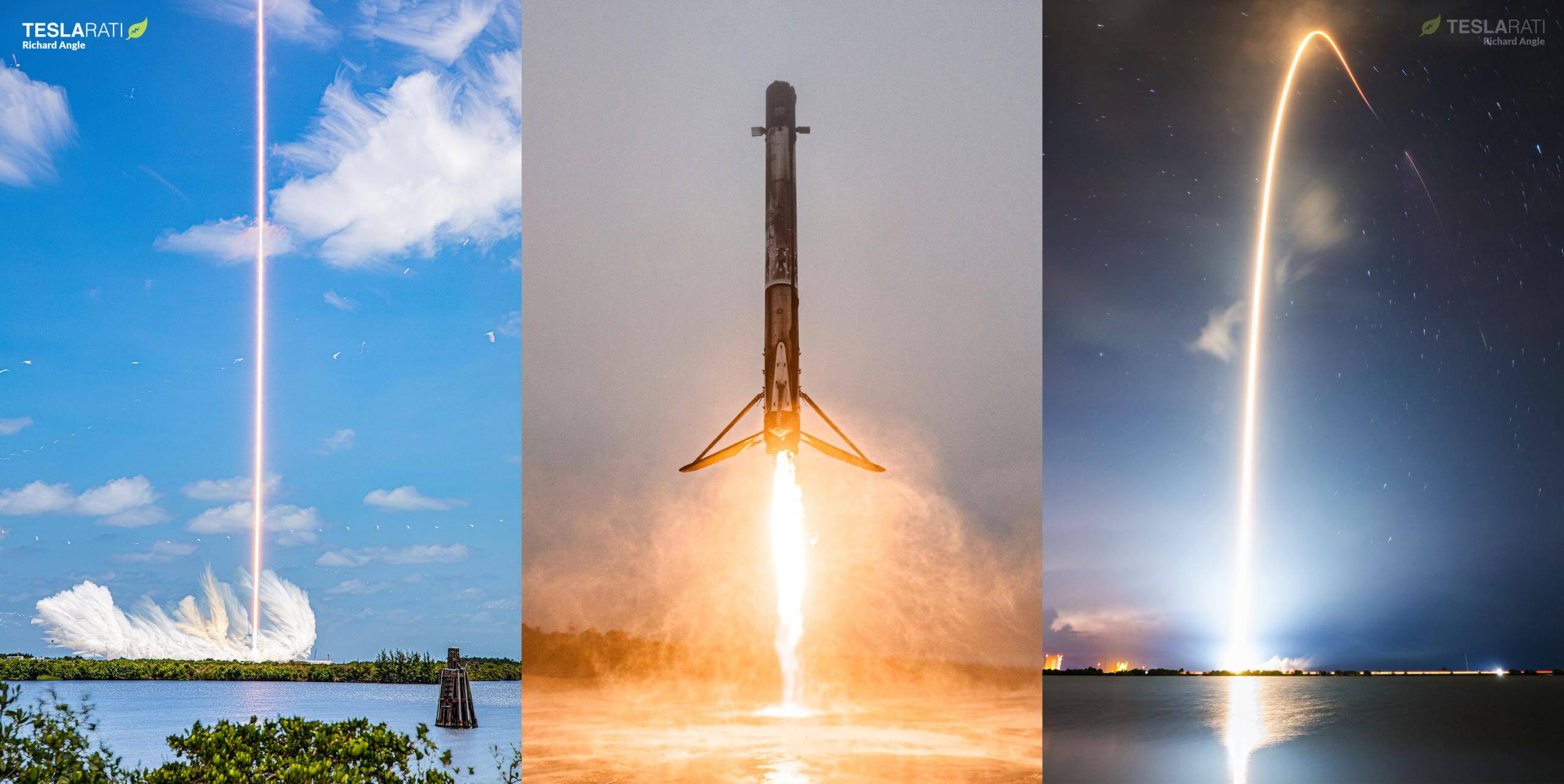 SpaceX запустила три ракеты Falcon 9 за 36 часов