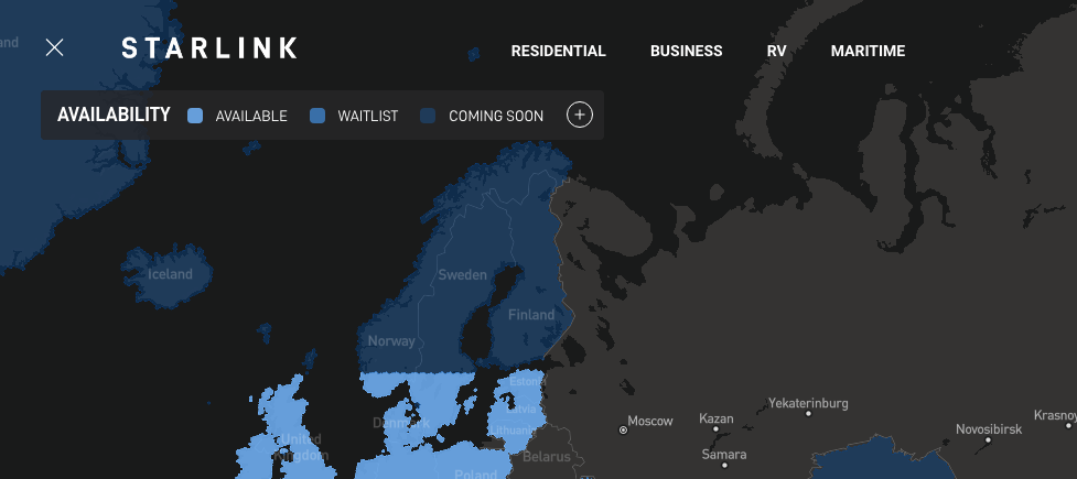 Starlink теперь доступен в южных регионах Норвегии