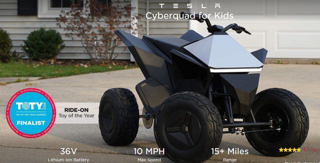 Крутой Cyberquad от Tesla для детей стал финалистом конкурса «Игрушка года 2022»