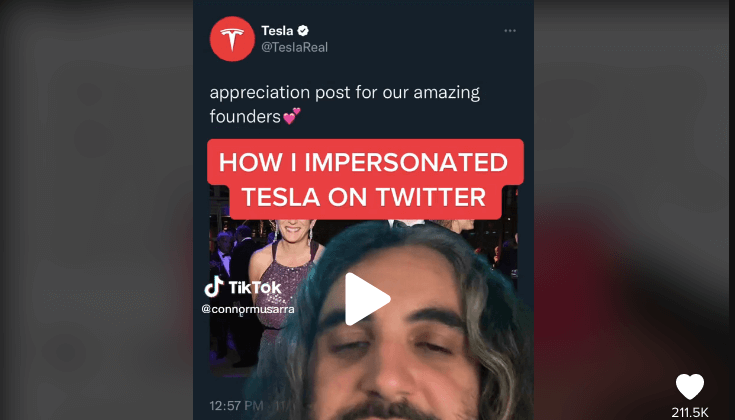 Teslas Twitter-Imitator teilt TikTok-Followern mit, dass er ein Konto für SpaceX erstellen wollte