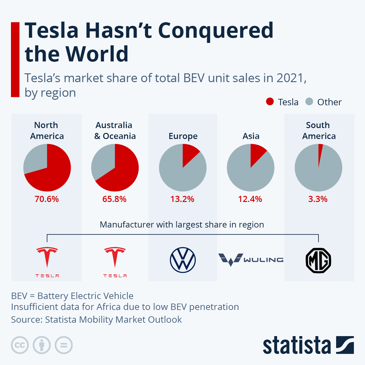 Infografía: Tesla no ha conquistado el mundo |  estatista