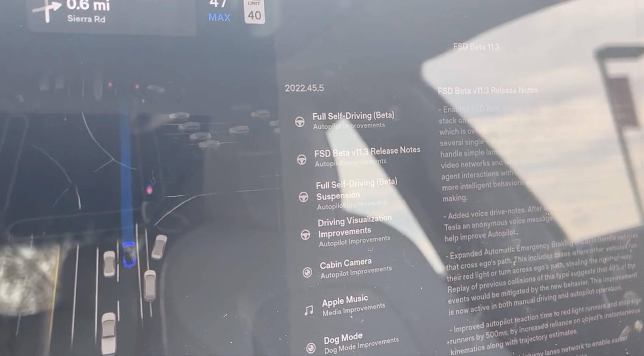 टेस्ला एफएसडी बीटा वी11.3 की पहली छवियां कार्रवाई संकेत में अद्यतन विज़ुअलाइज़ेशन पर