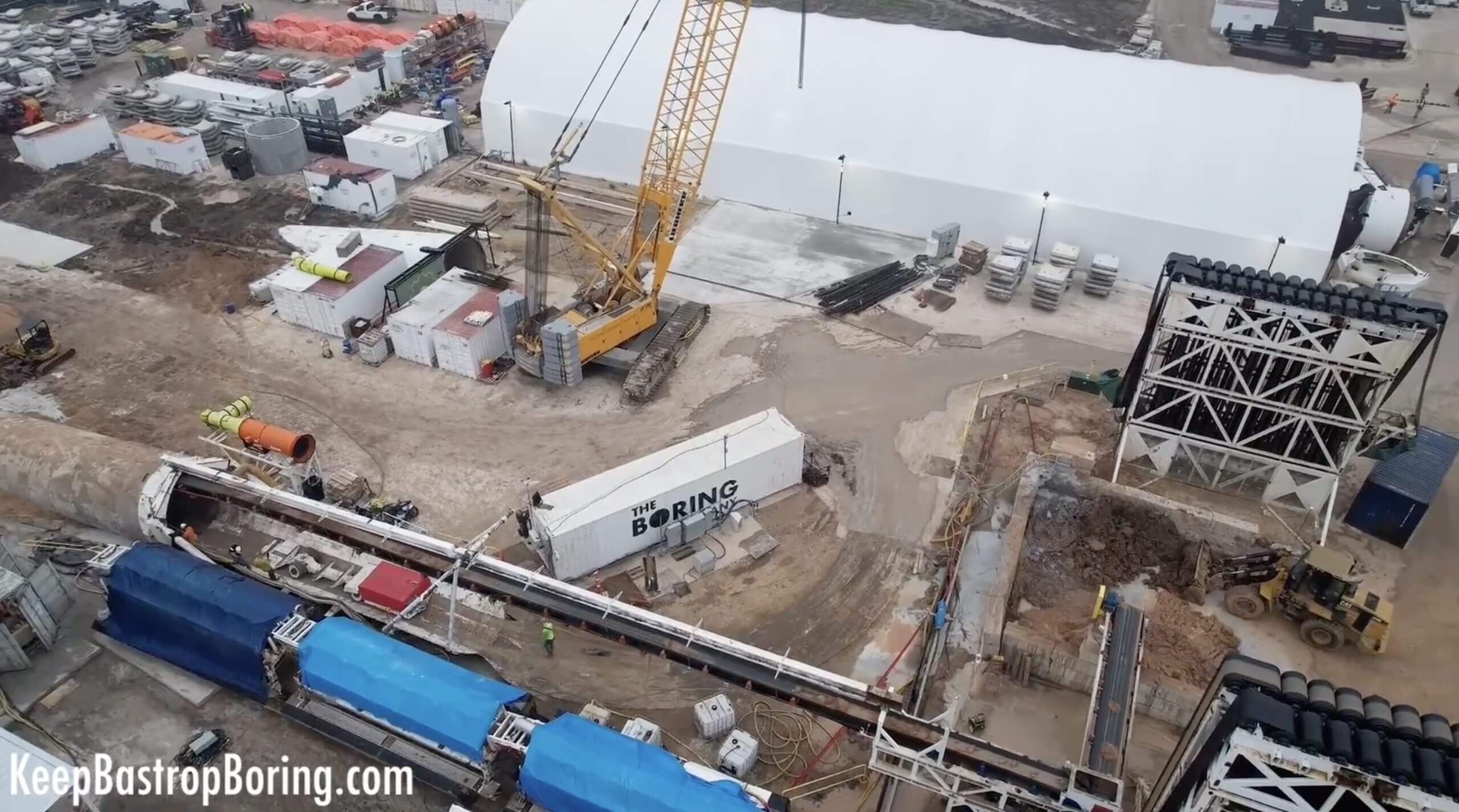 The Boring Company занята строительством нового испытательного туннеля на площадке Бастроп.