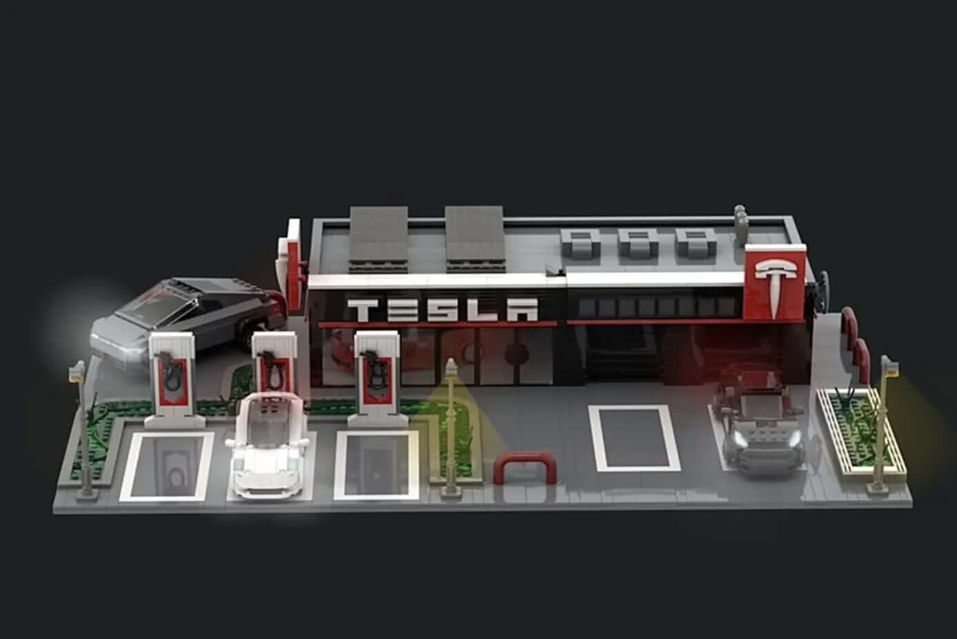 이 미친 팬 아이디어 프로젝트에서 Tesla Supercharger가 레고로 만들어집니다.