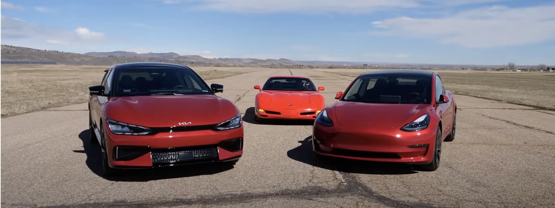 Tesla Model 3 соревнуется с новым Kia EV6 GT в безумной гонке на электричестве