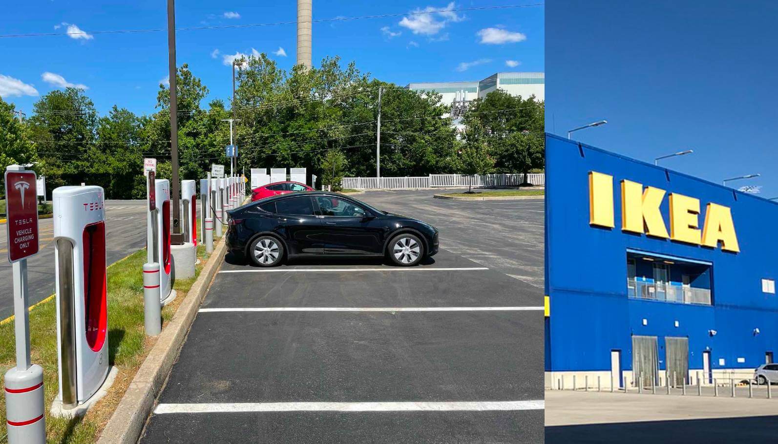 محطة Tesla Supercharger تبدأ العمل في ايكيا في بنسلفانيا