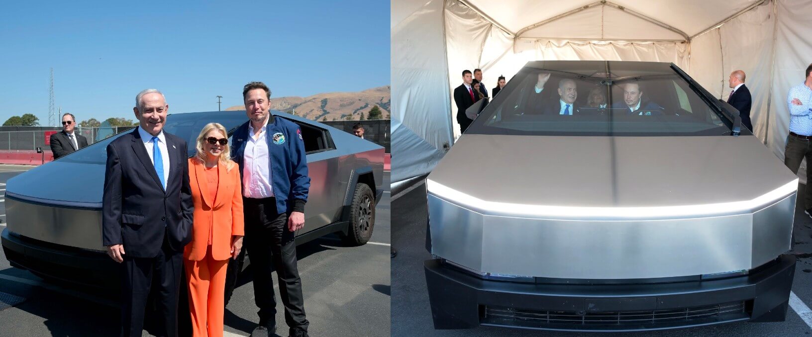 Илон Маск прокатил премьер-министра Израиля на Tesla Cybertruck